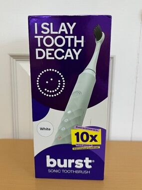 Burst Sonic Rechargeable Toothbrush Black Charcoal Bristles White